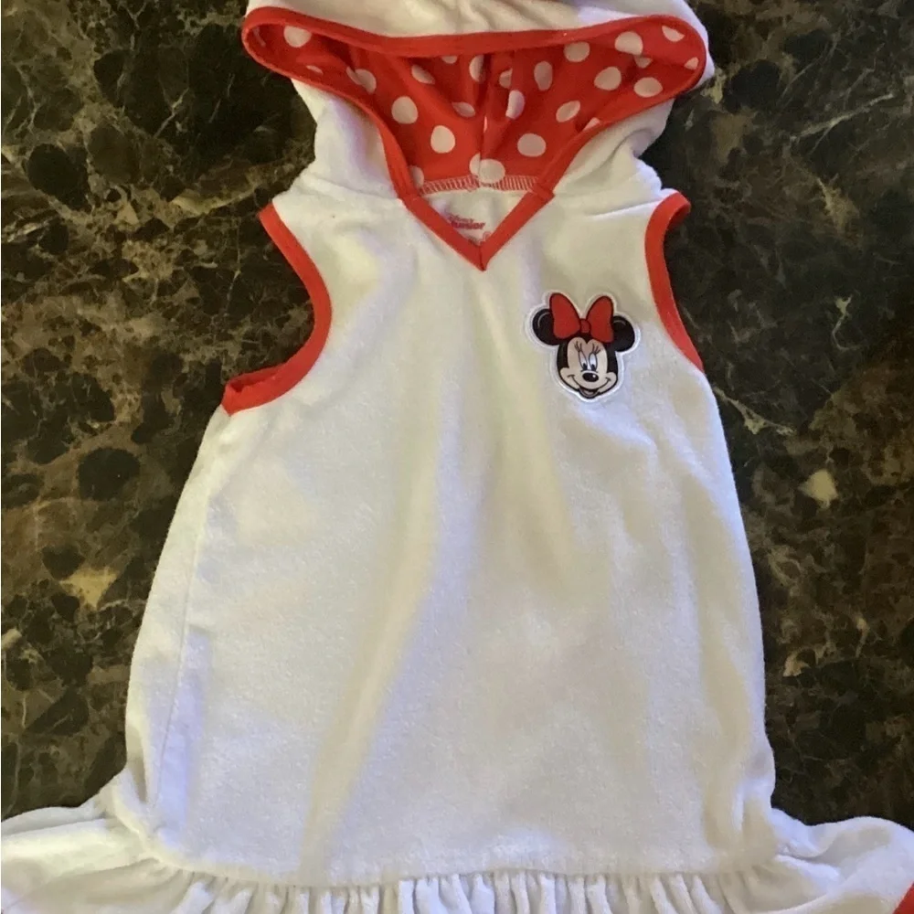 SIZE 2T MINNIE MOUSE BATHING SUIT & COVER UP IN EXCELLENT CONDITION GENTLY WORN